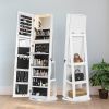 Jewelry Armoire with Full Length Mirror 360° and Large Capacity Jewelry Organizer Armoire; Lockable Mirror with Jewelry Storage; Multi Storage Shelves