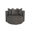 BOBBY Round Seating Upholstered Living Room Chair, Grey