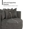 BOBBY Round Seating Upholstered Living Room Chair, Grey