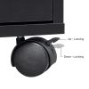 Double Edged Manicure Nail Table with Drawer Black