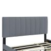 Queen Size Velvet Upholstered Platform Bed with 2 Drawers and 1 Twin XL Trundle- Gray