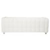 Beige White and teddy plush sofa 80 inch discharge in living room bedroom with two throw pillows hardware foot support