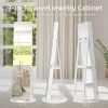 Jewelry Armoire with Full Length Mirror 360° and Large Capacity Jewelry Organizer Armoire; Lockable Mirror with Jewelry Storage; Multi Storage Shelves