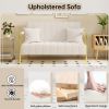 59 inch beige sofa teddy fleece