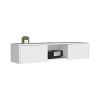 Adel Floating TV Stand, Sleek Wall-Mounted Console with 2-Doors, White
