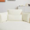 52'Swivel Accent Barrel Modern Beige Sofa Lounge Club Big Round Chair with Storage Ottoman chenille Fabric for Living Room Hotel with 4 Pillows