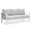 White Aluminum Comfortable Triple 3 Seater Sofa Lounge Couch Furniture For Lounge
