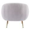 Orisfur. Modern Comfy Leisure Accent Chair, Teddy Short Plush Particle Velvet Armchair with Ottoman for Living Room