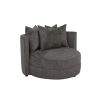 BOBBY Round Seating Upholstered Living Room Chair, Grey