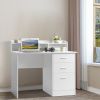 FCH 110*50*95cm Particleboard Paste Triamine Desktop Storage Layer Three Drawers Computer Desk White Wood Grain