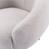 Orisfur. Modern Comfy Leisure Accent Chair, Teddy Short Plush Particle Velvet Armchair with Ottoman for Living Room