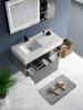 35.4" Wall-Mounted Single Bathroom Vanity with Engineered Marble Top