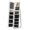 Jewelry Armoire with Full Length Mirror 360° and Large Capacity Jewelry Organizer Armoire; Lockable Mirror with Jewelry Storage; Multi Storage Shelves