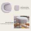 Orisfur. Modern Comfy Leisure Accent Chair, Teddy Short Plush Particle Velvet Armchair with Ottoman for Living Room