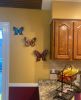 Indoor Outdoor Metal Butterflies Set of 3 Blue Yellow and Orange Butterflies