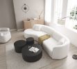 Luxury Modern Style Living Room Upholstery Curved Sofa with Chaise 2-Piece Set, Left Hand Facing Sectional, Boucle Couch, White