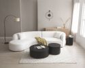 Luxury Modern Style Living Room Upholstery Curved Sofa with Chaise 2-Piece Set, Left Hand Facing Sectional, Boucle Couch, White