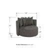 BOBBY Round Seating Upholstered Living Room Chair, Grey