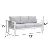 White Aluminum Comfortable Triple 3 Seater Sofa Lounge Couch Furniture For Lounge