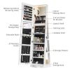 Jewelry Armoire with Full Length Mirror 360° and Large Capacity Jewelry Organizer Armoire; Lockable Mirror with Jewelry Storage; Multi Storage Shelves
