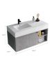 35.4" Wall-Mounted Single Bathroom Vanity with Engineered Marble Top