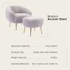 Orisfur. Modern Comfy Leisure Accent Chair, Teddy Short Plush Particle Velvet Armchair with Ottoman for Living Room