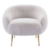 Orisfur. Modern Comfy Leisure Accent Chair, Teddy Short Plush Particle Velvet Armchair with Ottoman for Living Room