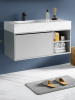 35.4" Wall-Mounted Single Bathroom Vanity with Engineered Marble Top