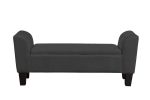 Mila 55" Black Velvet Ottoman Bench with Storage
