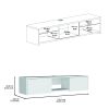 Adel Floating TV Stand, Sleek Wall-Mounted Console with 2-Doors, White