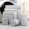 6pcs Embroidered Laundry Bag Set Thickened Double Layer Bra Underwear Washing Bag Machine Wash Mesh Bag