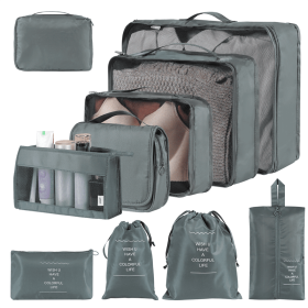 Home Fashion Simple Solid Color Storage Bag (Color: Gray)