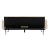 Square Arm Armrests Grey Linen Convertible Sofa and Bed
