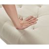 Square Arm Armrests Grey Linen Convertible Sofa and Bed