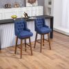 COOLMORE Bar Stools Set of 2 Counter Height Chairs with Footrest for Kitchen, Dining Room And 360 Degree Swivel