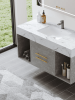 39.4'' Wall Mounted Single Bathroom Vanity with Faux Marble Vanity Top