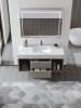 39.4'' Wall Mounted Single Bathroom Vanity with Faux Marble Vanity Top