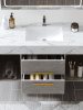 39.4'' Wall Mounted Single Bathroom Vanity with Faux Marble Vanity Top